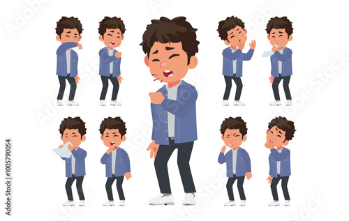 Sick people with different symptoms
