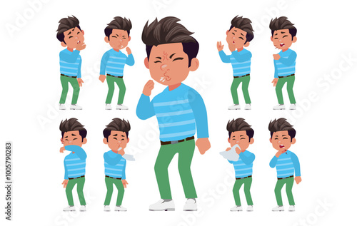 Sick people with different symptoms