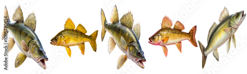 Isolated walleye fish PNG for fishing, aquatic, and food-related designs photo