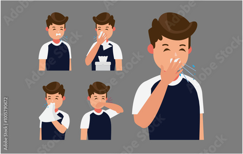 Sick people with different symptoms