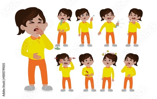 Sick people with different symptoms