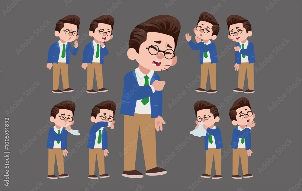 Obraz premium Sick people with different symptoms
