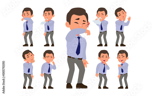 Sick people with different symptoms