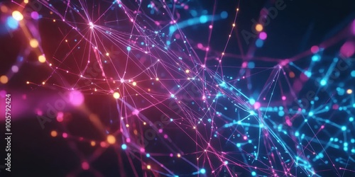 Wallpaper Mural abstract background with connected lines and dots Torontodigital.ca