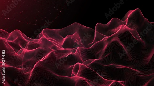 An abstract wave background featuring a network of connecting dots and lines, creating a polygonal structure.  photo