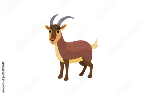 Cute Goat vector art illustration photo