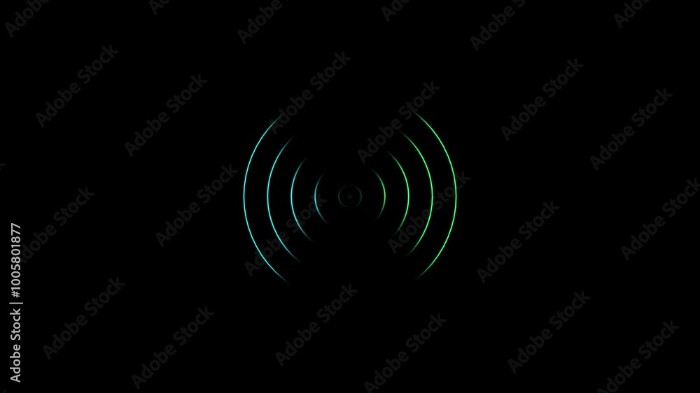 Radio wave signal. Colors award background waves animation come from center. Bright neon lights motion for glamour concept. Radio wave signal. Colors award background waves animation come from center. Bright neon lights motion for glamour concept.