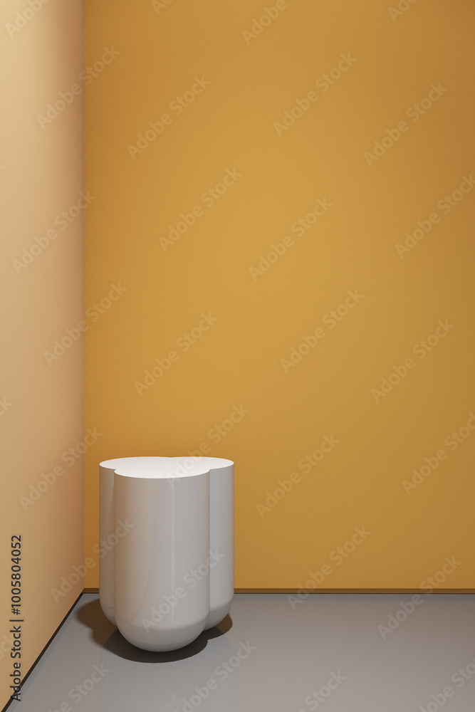 3d render of minimal design podium product mock up in yellow color background. Set 17 3d render of minimal design podium product mock up in yellow color background. Set 17
