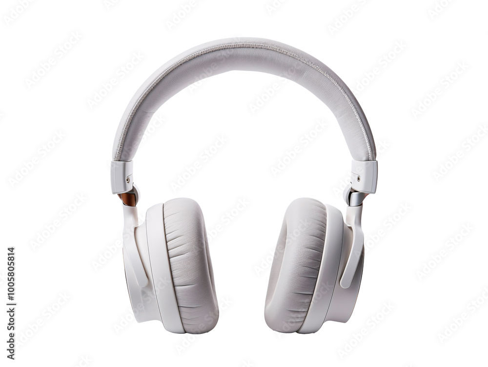 Fototapeta premium a white headphones with a white background