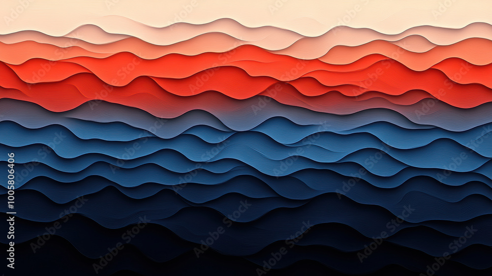 Blue and Orange Abstract Ocean Art Blue and Orange Abstract Ocean Art
