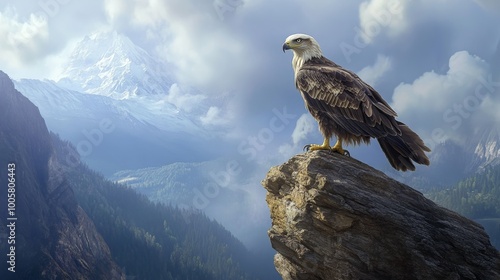 Eagle on Mountain Peak.