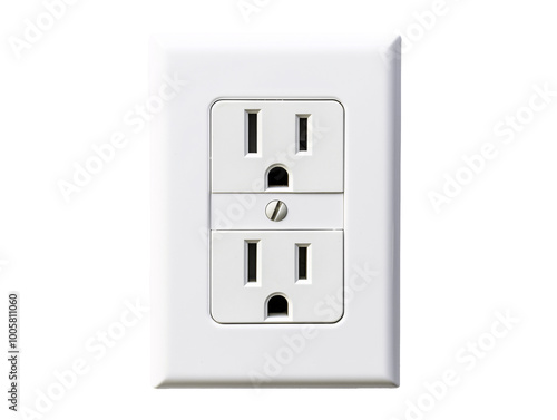 a white electrical outlet with a screw