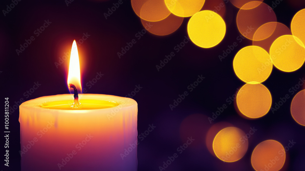 Warm Glow of a Single White Candle Warm Glow of a Single White Candle