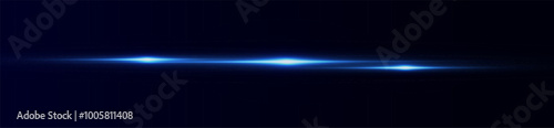 Light blue effect reflections, neon illumination in blue colors. Bright light lens. Police light effects, lines. Shiny stars, glowing sparks on a black background. Vector red light effect