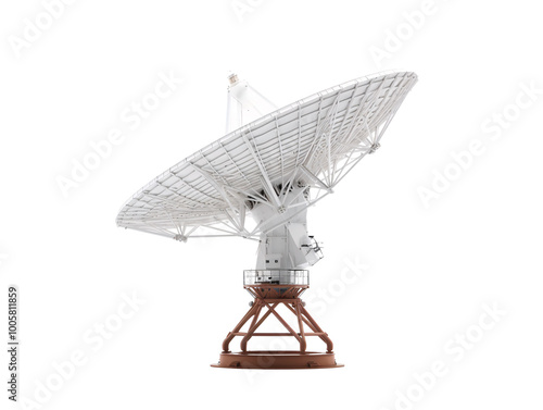 a white satellite dish on a white background