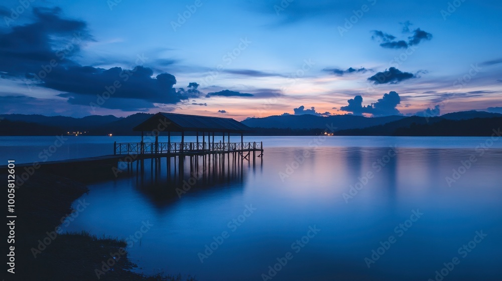custom made wallpaper toronto digitalA beautiful view of Lam Takhong Reservoir during a tranquil evening.