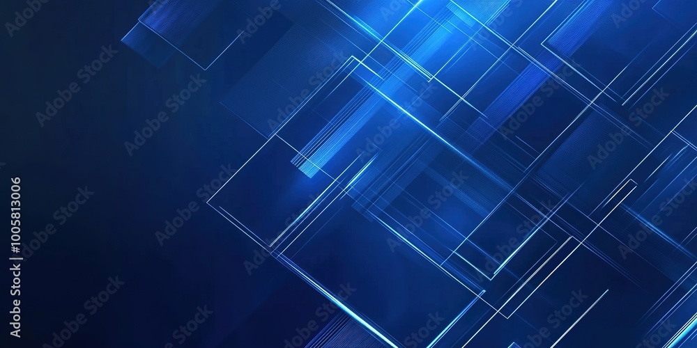 Fototapeta premium Abstract blue background with glowy lines