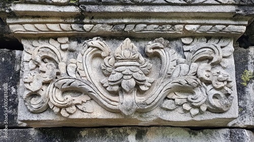 A close-up view of the ancient stone carvings at Phimai Historical Park.