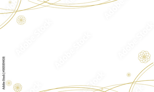 金色の和柄の背景フレーム素材