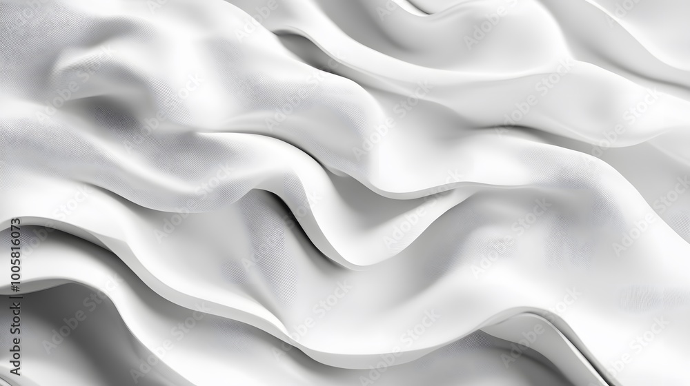 3d render, abstract background with folded textile, white cloth macro, fashion wallpaper wavy layers. 3d render, abstract background with folded textile, white cloth macro, fashion wallpaper wavy layers.