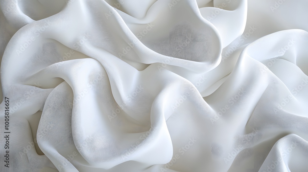3d render, abstract background with folded textile, white cloth macro, fashion wallpaper wavy layers. 3d render, abstract background with folded textile, white cloth macro, fashion wallpaper wavy layers.