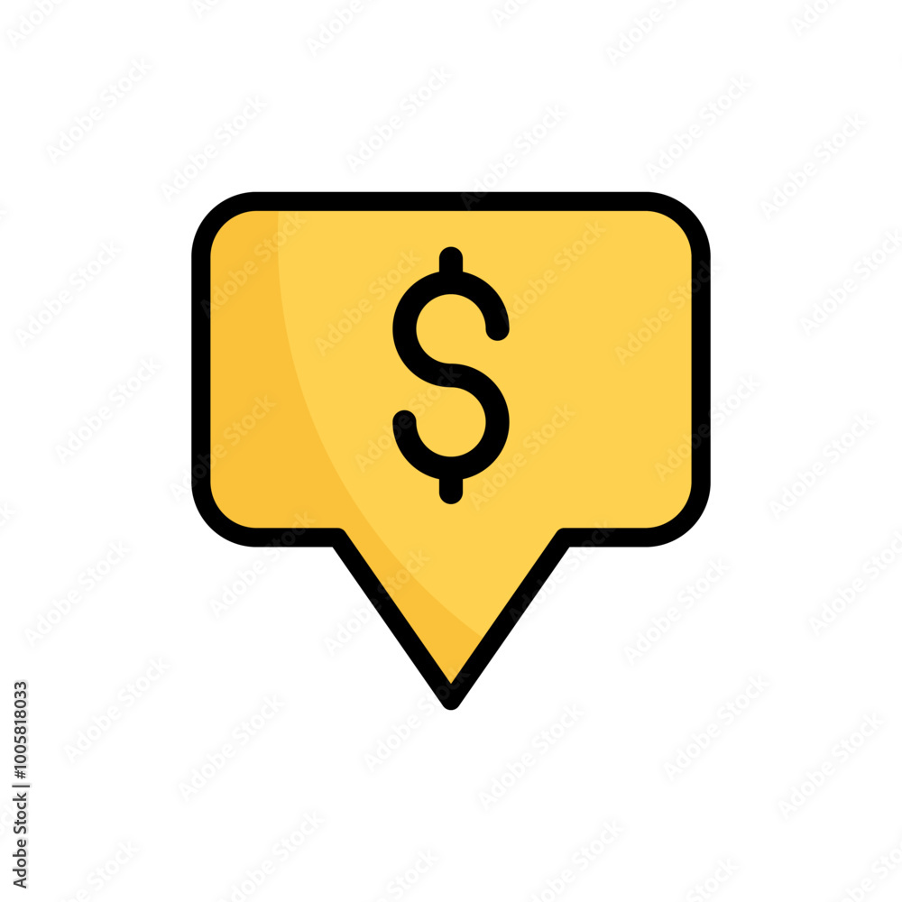 Chat bubble with dollar signs. Finance icon vector illustration. Chat bubble with dollar signs. Finance icon vector illustration.