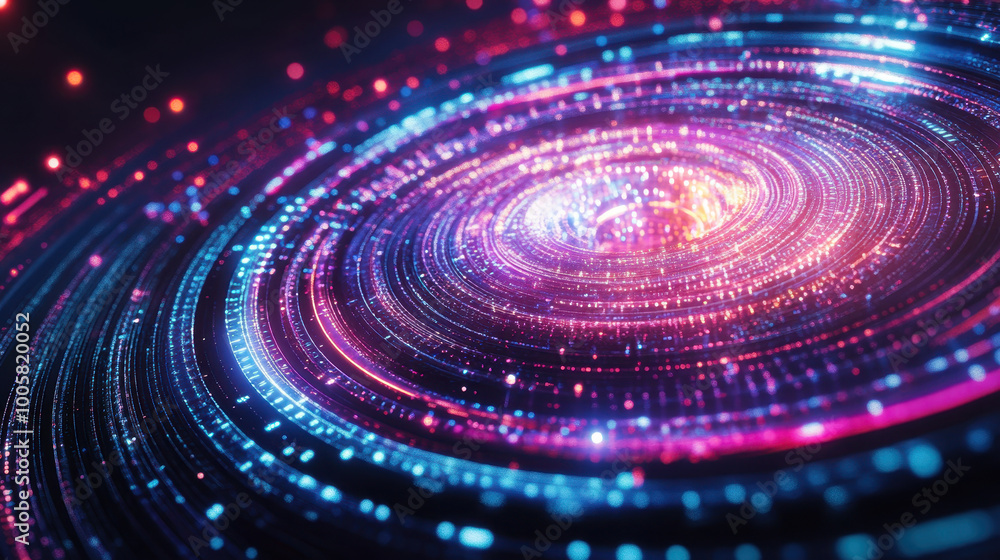 vibrant spiral of colorful lights creates mesmerizing cosmic effect, showcasing blend of pink, blue, and purple hues that evoke sense of wonder and exploration vibrant spiral of colorful lights creates mesmerizing cosmic effect, showcasing blend of pink, blue, and purple hues that evoke sense of wonder and exploration