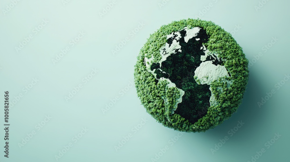 A globe with the forests erased, showing the impact of global deforestation A globe with the forests erased, showing the impact of global deforestation