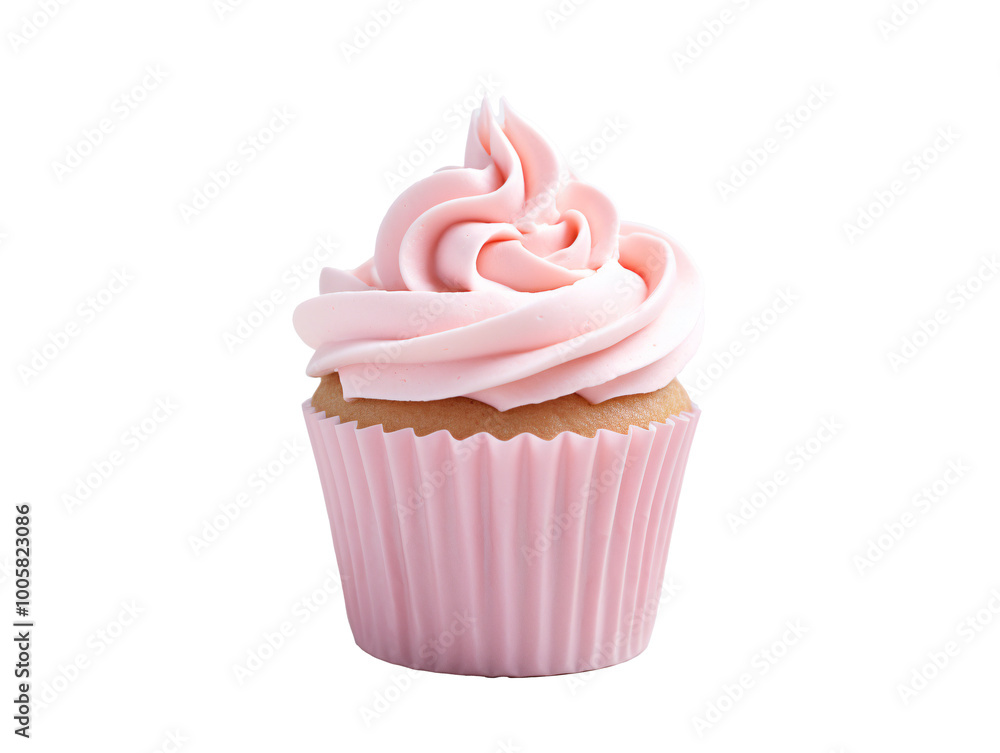 a cupcake with pink frosting a cupcake with pink frosting
