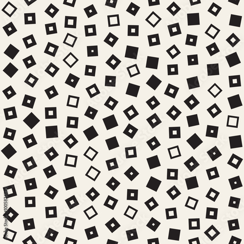 Seamless chaotic patterns. Randomly scattered geometric shapes. Abstract retro background design