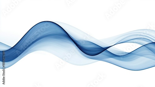 Premium abstract blue wave design with smooth transitions, flowing across a white backdrop. Ideal for sleek, modern banners, posters, or corporate wallpaper.