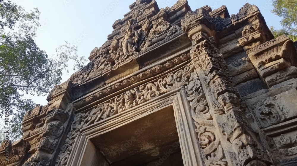 The impressive details of stone carvings at the entrance of Phanom Rung Historical Park. The impressive details of stone carvings at the entrance of Phanom Rung Historical Park.