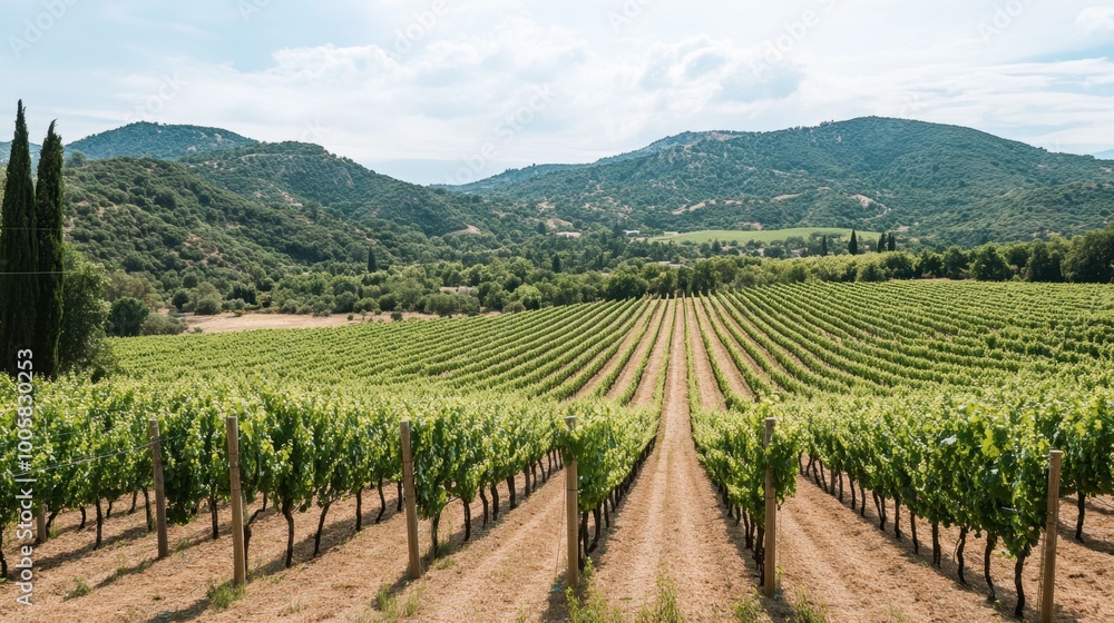 The lush vineyards at GranMonte Vineyard and Winery, with scenic views of the surrounding mountains. The lush vineyards at GranMonte Vineyard and Winery, with scenic views of the surrounding mountains.