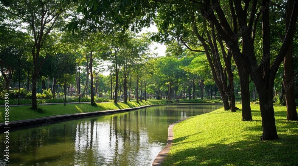 The peaceful and green surroundings of Thao Suranaree Memorial Park in the heart of Korat. The peaceful and green surroundings of Thao Suranaree Memorial Park in the heart of Korat.