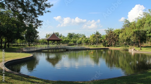 The peaceful and green surroundings of Thao Suranaree Memorial Park in the heart of Korat.