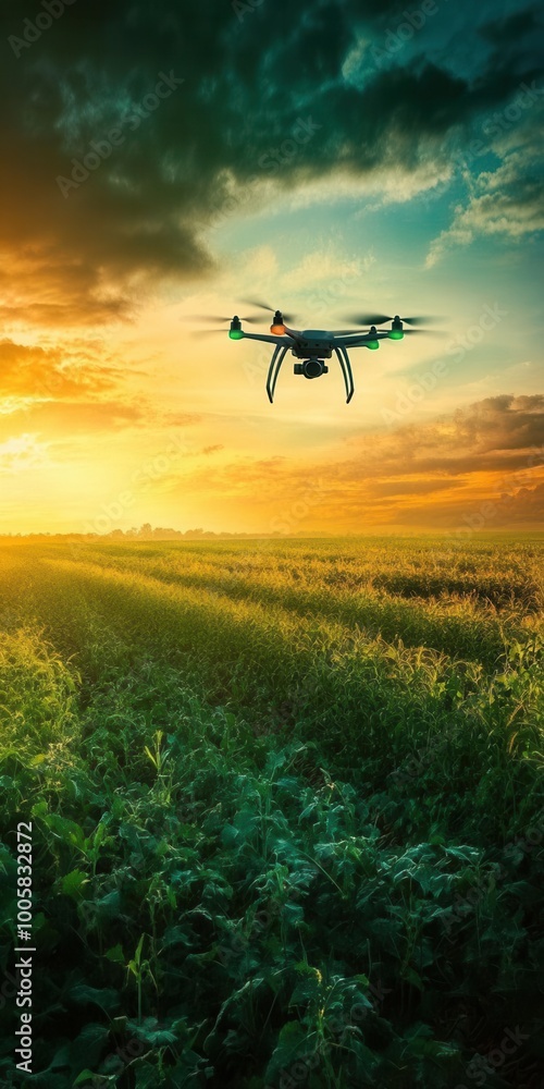 Drones flying over fields, monitoring crops with precision technology, precision agriculture, drone farming Drones flying over fields, monitoring crops with precision technology, precision agriculture, drone farming