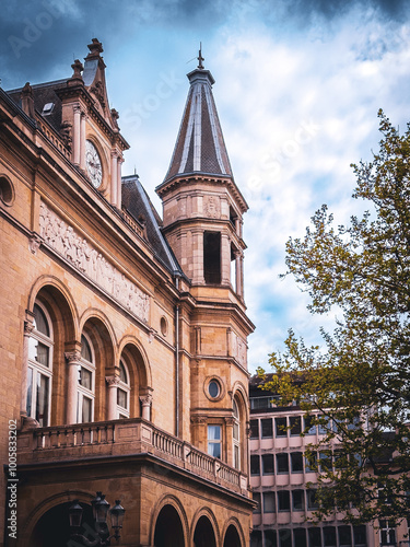 Antique building view in Luxembourg photo