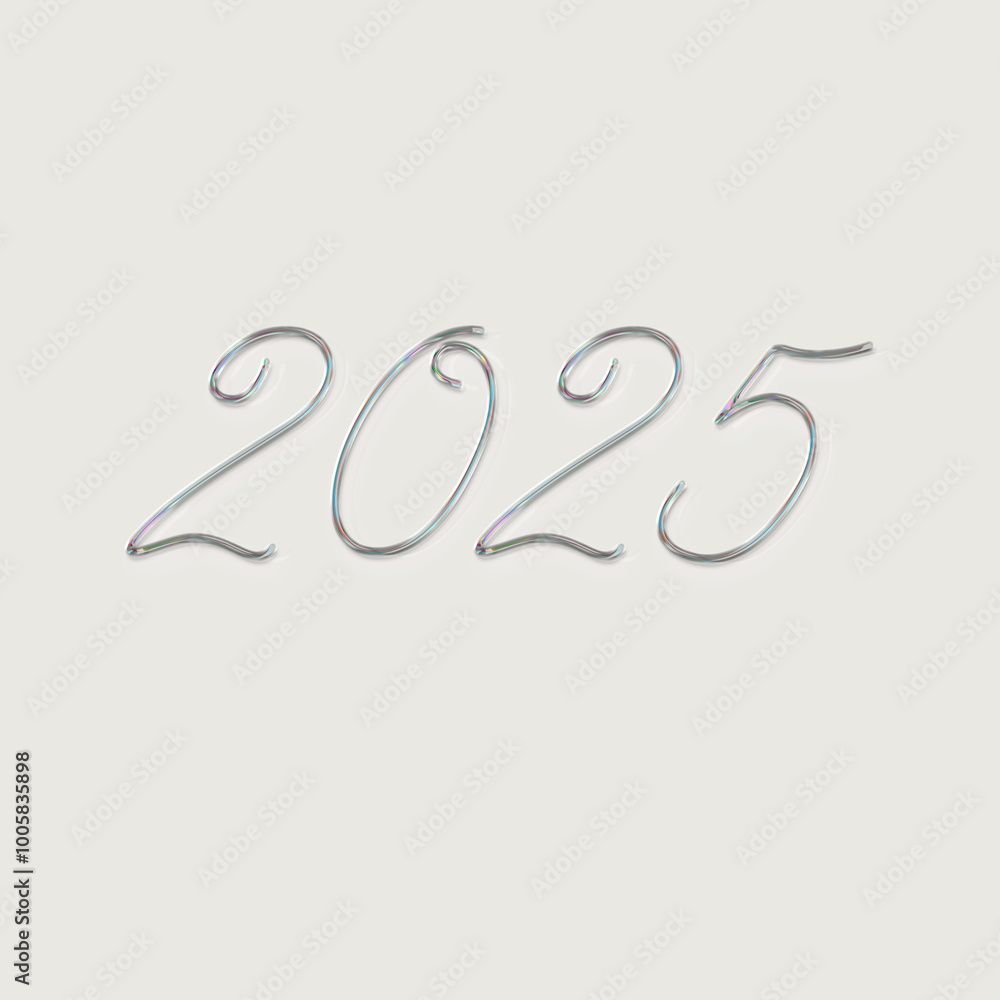 2025. New Year. Holographic gradient. 2025. New Year. Holographic gradient.