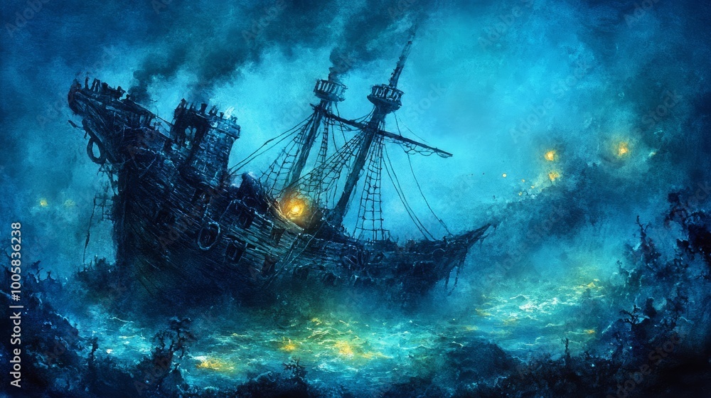 Fototapeta premium Shipwreck at Sea.