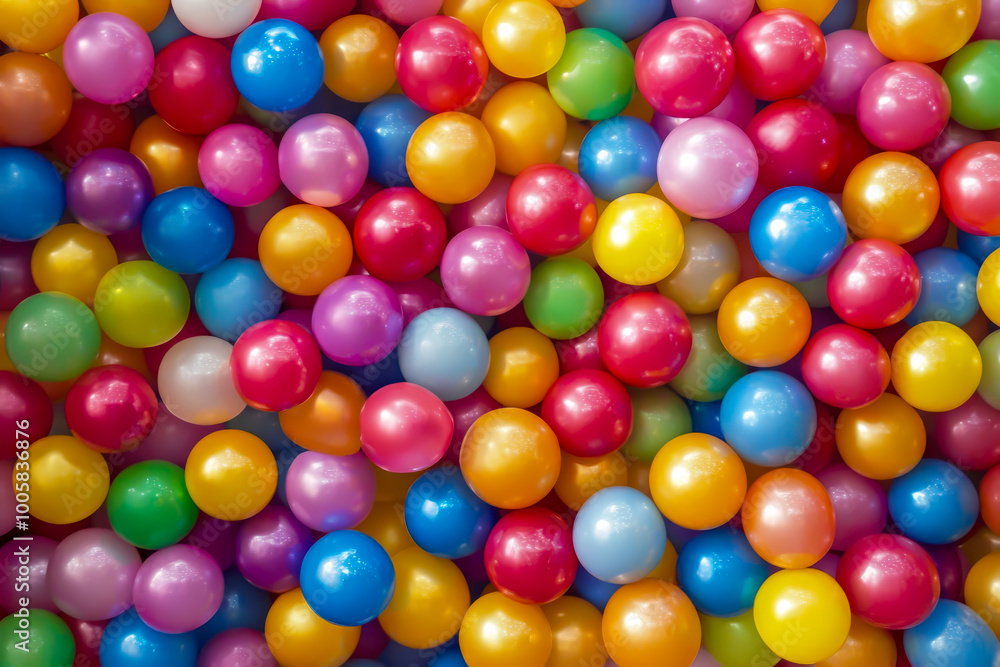 A bunch of colorful balloons in a pile. The balloons are of different colors and sizes. Concept of fun and playfulness A bunch of colorful balloons in a pile. The balloons are of different colors and sizes. Concept of fun and playfulness