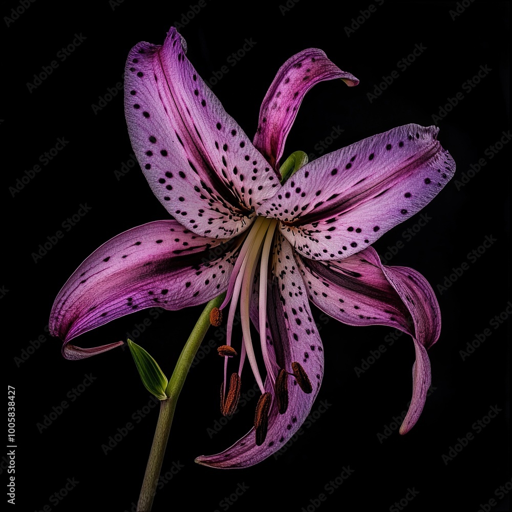 Naklejka premium Purple Lily Flower Closeup Photography
