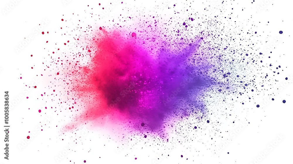 Pink and Purple Color Explosion Isolated on White Background Pink and Purple Color Explosion Isolated on White Background