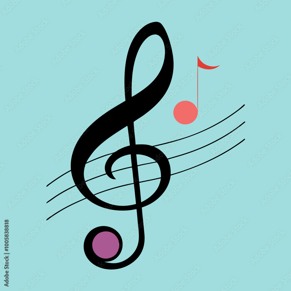 Obraz premium Vibrant Musical Notes Vector Illustration for Your Creative Projects 
