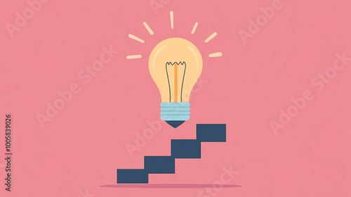 Light Bulb Idea Above Staircase.