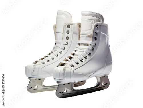 a pair of white ice skates photo