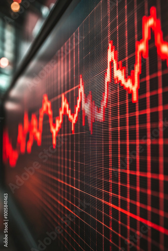 Downwards graph stock price decline conceptual