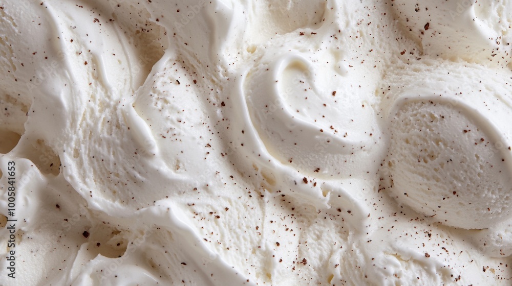 Close-up of creamy white vanilla ice cream with chocolate sprinkles. Close-up of creamy white vanilla ice cream with chocolate sprinkles.
