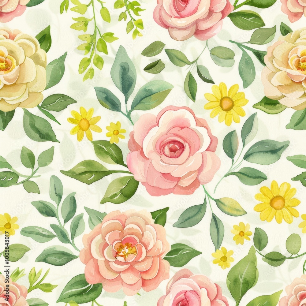 Charming Watercolor Flower Pattern Design Charming Watercolor Flower Pattern Design