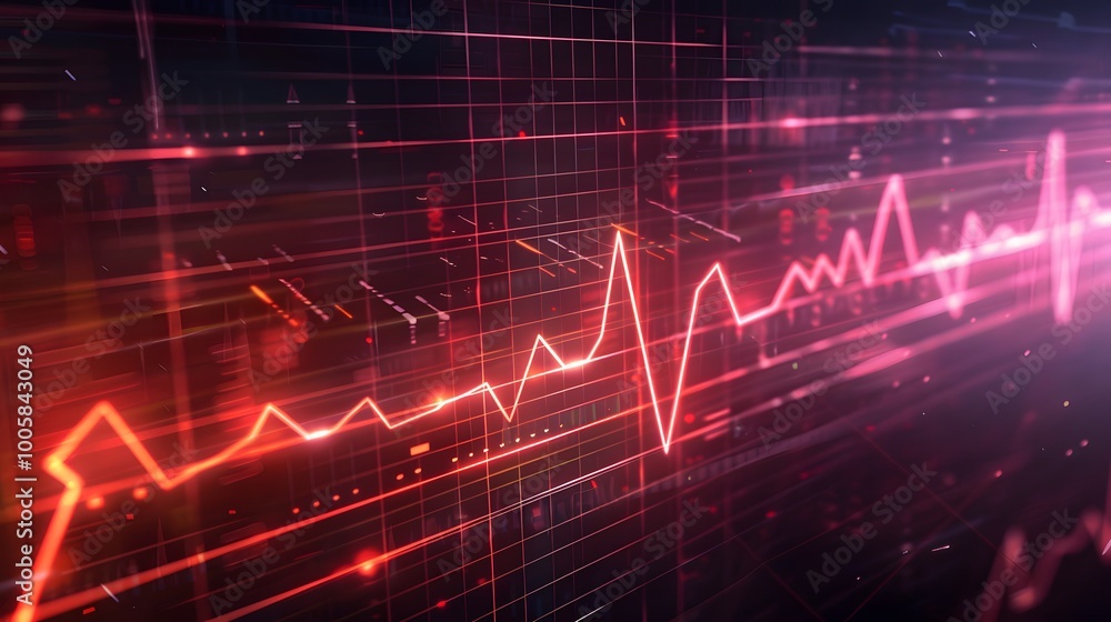 Detailed Cardiogram Illustration on Grid Background Representing Heart Health and Medical Monitoring Concepts Detailed Cardiogram Illustration on Grid Background Representing Heart Health and Medical Monitoring Concepts