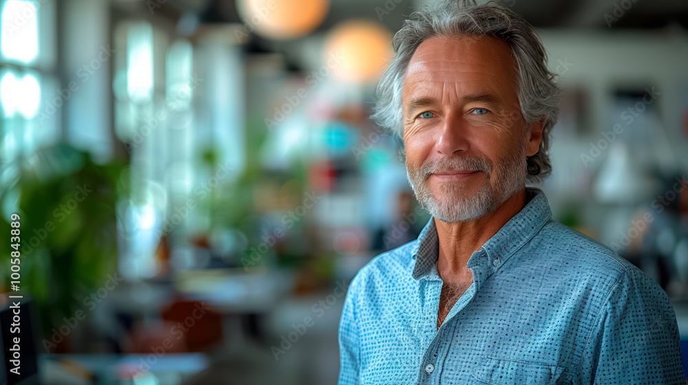 Consultant in front of a light office background Consultant in front of a light office background